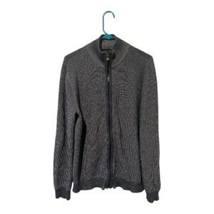 Calvin Klein Jeans Ribbed Zip Up Sweater Blue Gray Large